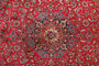 Mashad Persian Rug 10x6 ft - Semi Antique Medallion Crimson, Ultramarine Hand Knotted | side view | SKU 110437