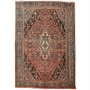 Hamadan Persian Rug 10'0" x 6'11" - Semi Antique Afshan Red, Blue Hand Knotted | front view | SKU 110451