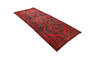 Hamadan Persian Rug 12x4 ft - Semi Antique Afshan Red, Blue Hand Knotted | pile detail | SKU 110452
