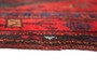 Hamadan Persian Rug 12'4" x 4'11" - Semi Antique Afshan Red, Blue Hand Knotted | corner detail | SKU 110452