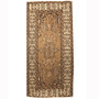 Tabriz Persian Rug 9x4 ft - Antique Medallion Red, Cream Hand Knotted | front view | SKU 110453