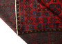Bijar Persian Rug 9x6 ft - Semi Antique Geometric, Gol Farang (European Floral) Madder Red, Navy Blue, Dark Red Hand Knotted | side view | SKU 110454