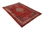 Hamadan Persian Rug 10'4" x 6'11" - Semi Antique Afshan Red, Blue Hand Knotted | detail view | SKU 110455