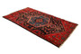 Hamadan Persian Rug 5'11" x 3'5" - Semi Antique Afshan Red, Blue Hand Knotted | full view | SKU 110458