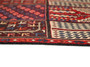 Bakhtiari Persian Rug 8'10" x 5'3" - Semi Antique Medallion Blue, Crimson Hand Knotted | corner detail | SKU 110459