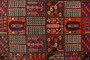 Bakhtiari Persian Rug 8x5 ft - Semi Antique Medallion Blue, Crimson Hand Knotted | back view | SKU 110459