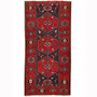 Saveh Persian Rug 9x4 ft - Semi Antique Medallion Red, Brown Hand Knotted | front view | SKU 110461