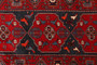 Saveh Persian Rug 9'2" x 4'3" - Semi Antique Medallion Red, Brown Hand Knotted | side view | SKU 110461