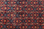 Arak Persian Rug 12x4 ft - Semi Antique Herati (Mahi) Dark Red, Navy Blue, Crimson Hand Knotted | back view | SKU 110464