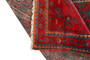 Hamadan Persian Rug 13x3 ft - Semi Antique Herati (Mahi), Afshan (All-Over) Madder Red, Navy Blue, Dark Red Hand Knotted | corner detail | SKU 110469