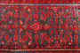 Hamadan Persian Rug 13x3 ft - Semi Antique Herati (Mahi), Afshan (All-Over) Madder Red, Navy Blue, Dark Red Hand Knotted | back view | SKU 110469