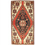 Saveh Persian Rug 5'4" x 2'11" - Semi Antique Medallion Red, Brown Hand Knotted | front view | SKU 110470