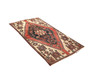 Saveh Persian Rug 5'4" x 2'11" - Semi Antique Medallion Red, Brown Hand Knotted | corner detail | SKU 110470