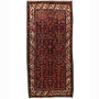 Farahan Persian Rug 9x4 ft - Semi Antique Medallion Red, Green Hand Knotted | front view | SKU 110472