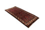 Farahan Persian Rug 9x4 ft - Semi Antique Medallion Red, Green Hand Knotted | corner detail | SKU 110472