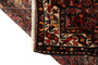 Farahan Persian Rug 9x4 ft - Semi Antique Medallion Red, Green Hand Knotted | side view | SKU 110472