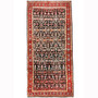 Hamadan Persian Rug 9x4 ft - Semi Antique Afshan Red, Blue Hand Knotted | front view | SKU 110473