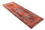 Hamadan Persian Rug 9x3 ft - Semi Antique Afshan Red, Blue Hand Knotted | detail view | SKU 110474