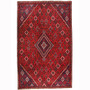 Josheghan Persian Rug 10'1" x 6'5" - Semi Antique Geometric Crimson, Navy Blue Hand Knotted | front view | SKU 110477