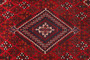 Josheghan Persian Rug 10'1" x 6'5" - Semi Antique Geometric Crimson, Navy Blue Hand Knotted | side view | SKU 110477