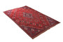 Josheghan Persian Rug 10'1" x 6'5" - Semi Antique Geometric Crimson, Navy Blue Hand Knotted | detail view | SKU 110477