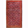 Mahal Persian Rug 10x5 ft - Semi Antique Herati (Mahi), Afshan (All-Over) Navy Blue, Madder Red, Brick Red Hand Knotted | front view | SKU 110478