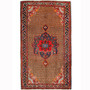 Kurdish Persian Rug 9'8" x 5'3" - Semi Antique Medallion Red, Blue Hand Knotted | front view | SKU 110481