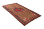 Kurdish Persian Rug 9'8" x 5'3" - Semi Antique Medallion Red, Blue Hand Knotted | full view | SKU 110481