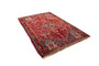 Shiraz Persian Rug 6'3" x 4'5" - Semi Antique Geometric Blue, Red Hand Knotted | detail view | SKU 110500