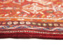 Shiraz Persian Rug 6x4 ft - Semi Antique Geometric Blue, Red Hand Knotted | corner detail | SKU 110500