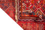Shiraz Persian Rug 6'3" x 4'5" - Semi Antique Geometric Blue, Red Hand Knotted | pile detail | SKU 110500