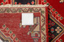 Shiraz Persian Rug 2'4" x 2'2" - Semi Antique Geometric Blue, Red Hand Knotted | side view | SKU 110502