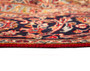 Kashan Persian Rug 12x8 ft - Semi Antique Medallion (Toranj), Shah Abbasi Crimson, Cream, Navy Blue Hand Knotted | detail view | SKU 110509