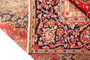 Kashan Persian Rug 12x8 ft - Semi Antique Medallion (Toranj), Shah Abbasi Crimson, Cream, Navy Blue Hand Knotted | back view | SKU 110509