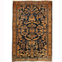 Ardabil Persian Rug 6x4 ft - Semi Antique Medallion Turquoise, White Hand Knotted | front view | SKU 110510