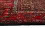 Senneh Persian Rug 5'3" x 4'3" - Semi Antique Medallion Crimson, Navy Blue Hand Knotted | corner detail | SKU 110511