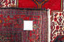 Senneh Persian Rug 6'3" x 4'2" - Semi Antique Medallion Crimson, Navy Blue Hand Knotted | back view | SKU 110515
