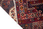Shiraz Persian Rug 9'9" x 3'7" - Semi Antique Geometric Blue, Red Hand Knotted | side view | SKU 110516