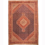Ardabil Persian Rug 9'4" x 6'9" - Semi Antique Medallion Turquoise, White Hand Knotted | front view | SKU 110520