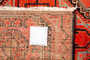 Ardabil Persian Rug 8'6" x 3'3" - Semi Antique Medallion Turquoise, White Hand Knotted | side view | SKU 110523