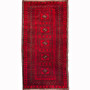 Baluch Persian Rug 6x3 ft - Semi Antique Mihrab Red, Blue Hand Knotted | front view | SKU 110524