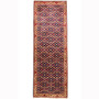Ardabil Persian Rug 10'6" x 3'7" - Semi Antique Medallion Turquoise, White Hand Knotted | front view | SKU 110527
