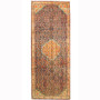 Ardabil Persian Rug 9'4" x 3'7" - Semi Antique Medallion Turquoise, White Hand Knotted | front view | SKU 110528