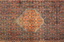 Ardabil Persian Rug 9'4" x 3'7" - Semi Antique Medallion Turquoise, White Hand Knotted | back view | SKU 110528