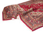 Tabriz Persian Rug 9'10" x 6'7" - Semi Antique Medallion Red, Cream Hand Knotted | detail view | SKU 110531