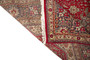 Tabriz Persian Rug 9x6 ft - Semi Antique Medallion (Toranj), Shah Abbasi Madder Red, Cream, Navy Blue Hand Knotted | pile detail | SKU 110531
