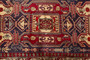 Ardabil Persian Rug 10x4 ft - Semi Antique Medallion (Toranj), Geometric Madder Red, Cream, Navy Blue Hand Knotted | side view | SKU 110533