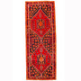 Kurdish Persian Rug 10'8" x 4'1" - Semi Antique Medallion Red, Blue Hand Knotted | front view | SKU 110546