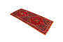Kurdish Persian Rug 10'8" x 4'1" - Semi Antique Medallion Red, Blue Hand Knotted | detail view | SKU 110546