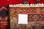 Kurdish Persian Rug 10'8" x 4'1" - Semi Antique Medallion Red, Blue Hand Knotted | corner detail | SKU 110546